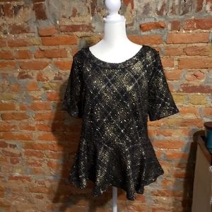 Black and Gold peplum top